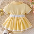 thumbnail image 4 of KPOPLK Baby Onesie Infant Girl Summer Clothes Short Sleeve Cute Print Bodysuit Newborn Girls One-Piece Clothes 3 6 9 12 18 Months Yellow Size 12-18 Months, 4 of 6