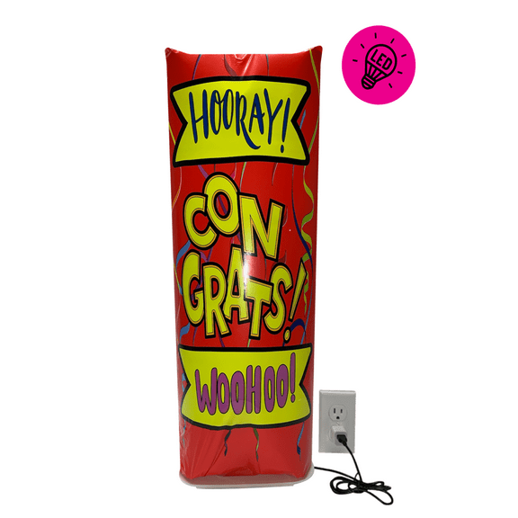 PUMP UP YOUR GREETINGS! 24in All Occasion Pop Up Greeting Card Balloon– LED, USB Powered