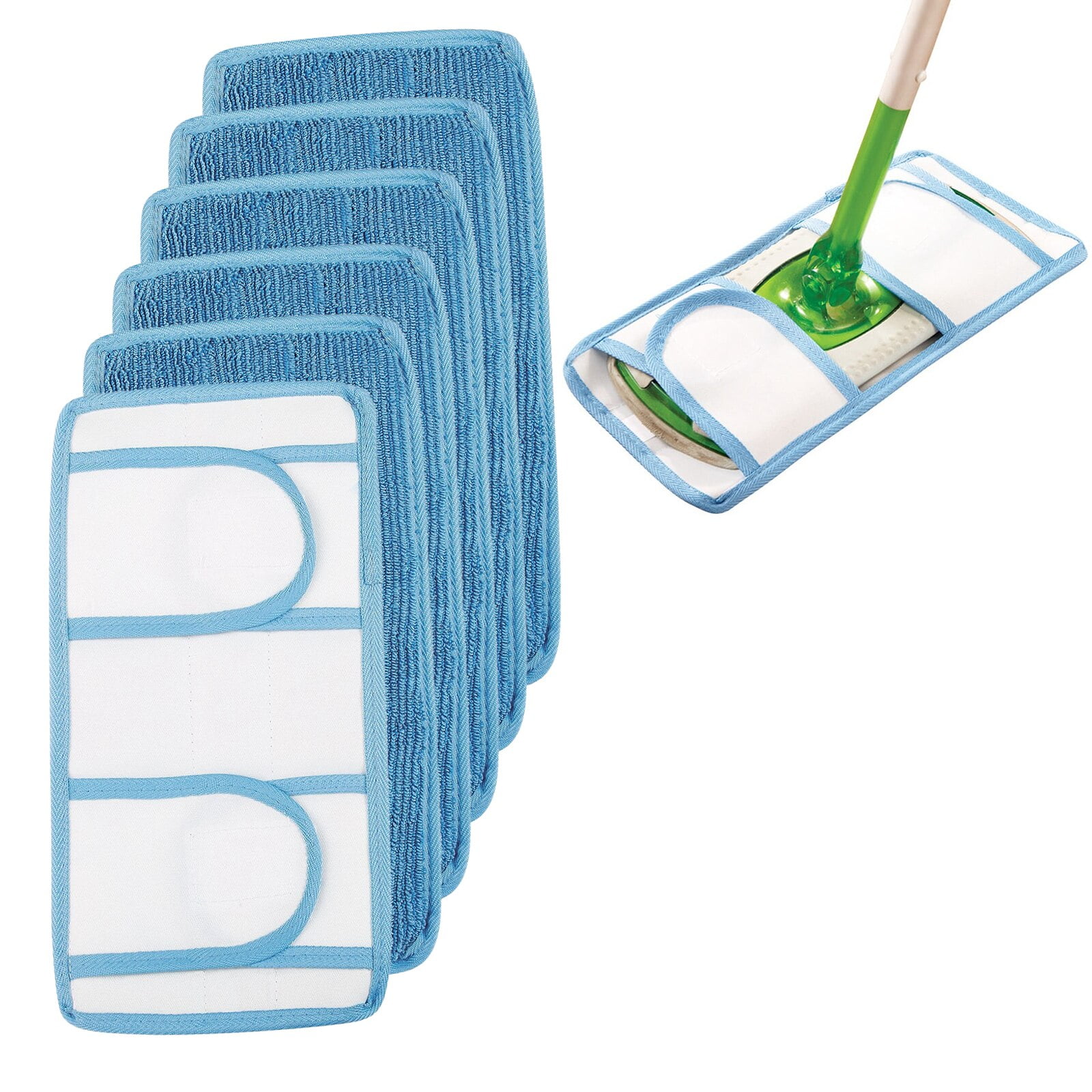 Reusable Pads for Swiffer Wet/Dry Applicable, 11'' Microfiber Mop