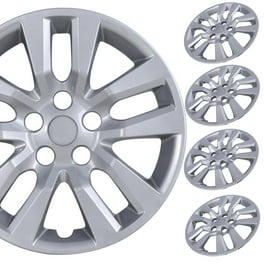 BDK 16" Hubcaps - Premium Silver & Gunmetal Wheel Covers - Snap-On Fit For Toyota Camry, Corolla & More (4-Pack)