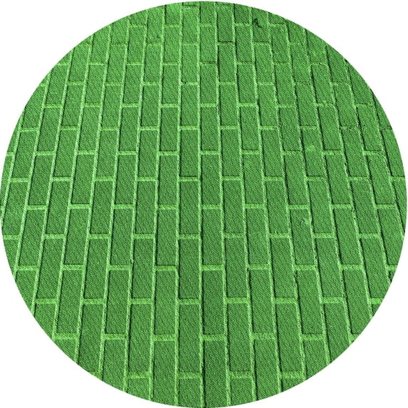 Ahgly Company Indoor Round Patterned Nebula Green Area Rugs, 7' Round