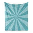 thumbnail image 1 of Vintage Blue Soft Flannel Fleece Blanket, Retro Style Radially Widening Geometric Dichromatic Blue Stripes, Cozy Plush for Indoor and Outdoor Use, 50" x 70", Slate Blue and Pale Blue, by Ambesonne, 1 of 6