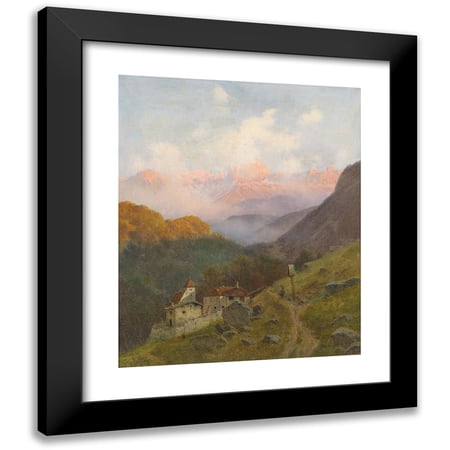 Josef von Schlögl 12x14 Black Modern Framed Museum Art Print Titled - View of the Rose Garden