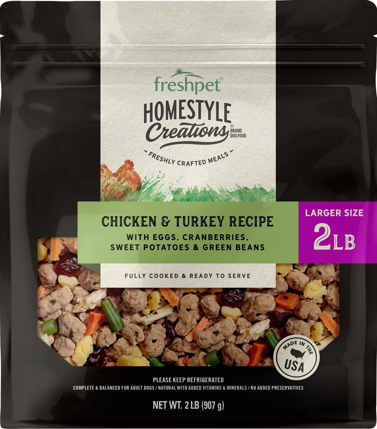 Freshpet Homestyle Creations Chicken & Turkey Recipe for Dogs, 2 lb