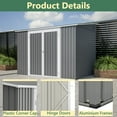 thumbnail image 5 of Mulinsonfly 8x6 ft Outdoor Storage Shed with Lockable Doors, Adjustable Side Door, Aluminum Frame & Weatherproof Design for Garden, Backyard & Patio Storage, 5 of 8