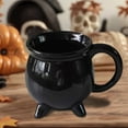thumbnail image 4 of Witch's Brew Cauldron Coffee Mug 12 oz, Black Ceramic Halloween Mug for Witch Gothic Theme, Occult Inspired Drinkware & Tabletop Decor, 4 of 6