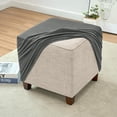 thumbnail image 4 of CHUNTIAN Stretch Ottoman Covers, Soft Square Ottoman Slipcover Jacquard Storage Stool Cover Footstool Slipcover for Living Room Furniture Protector (Navy), 4 of 5