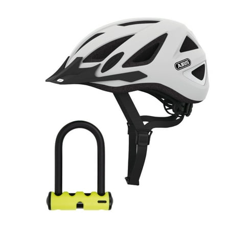 Abus Urban-I Ventilated Bike Helmet with Taillight and U-Lock Kit (Large,