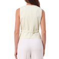 thumbnail image 3 of INSPIRE CHIC Women's Vest V Neck Sleeveless Button Down Striped Trendy Waistcoat Casual Outfits L Beige, 3 of 6