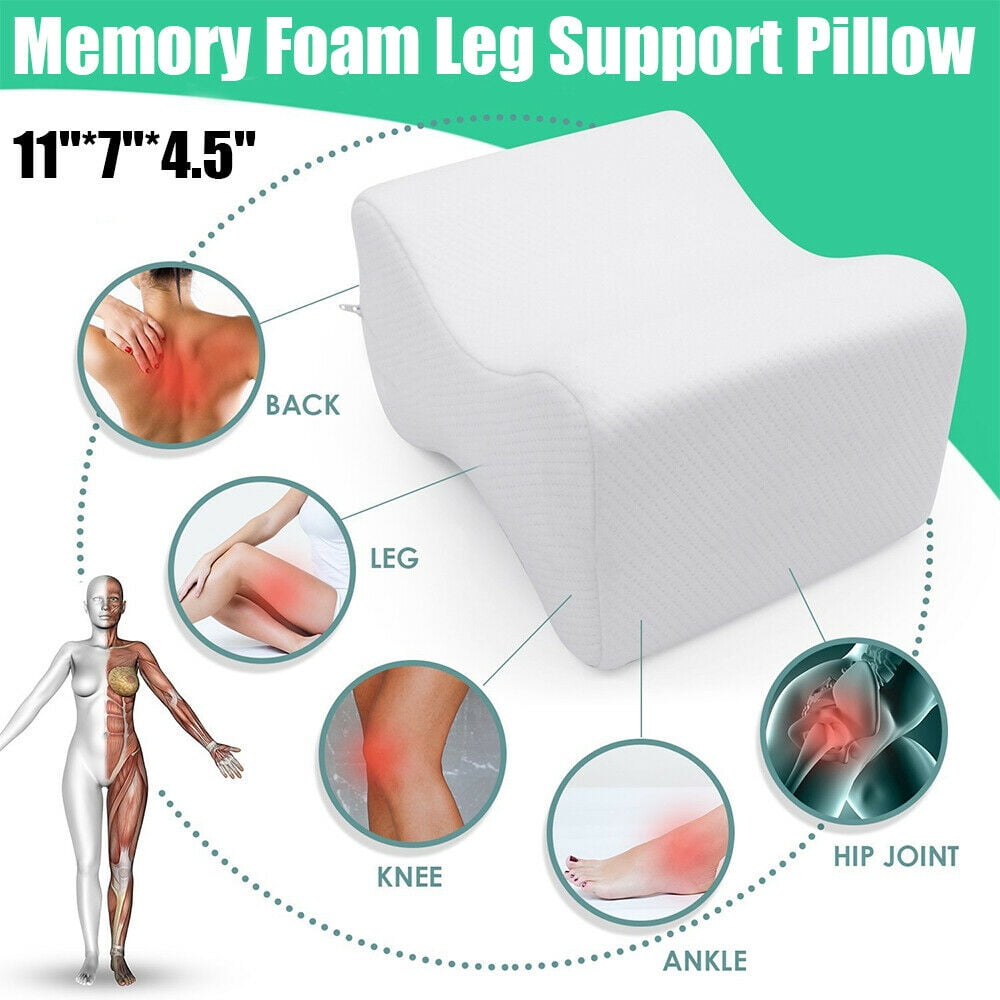 Memory Foam Knee Pillow Wedge Contour Leg Cushion Orthopedic Sciatica Side Sleep 