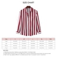 thumbnail image 4 of Blusa informal holgada con cuello vuelto para el trabajo diario Camisa de manga larga con rayas rojas, 4 of 5
