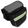 thumbnail image 2 of Bike Frame Bag, Shock Resistant Bicycle Bag Dual Zipper Reflective Tapes 600D Nylon Fabric  For Bike For Cycling For DIY Green, 2 of 8