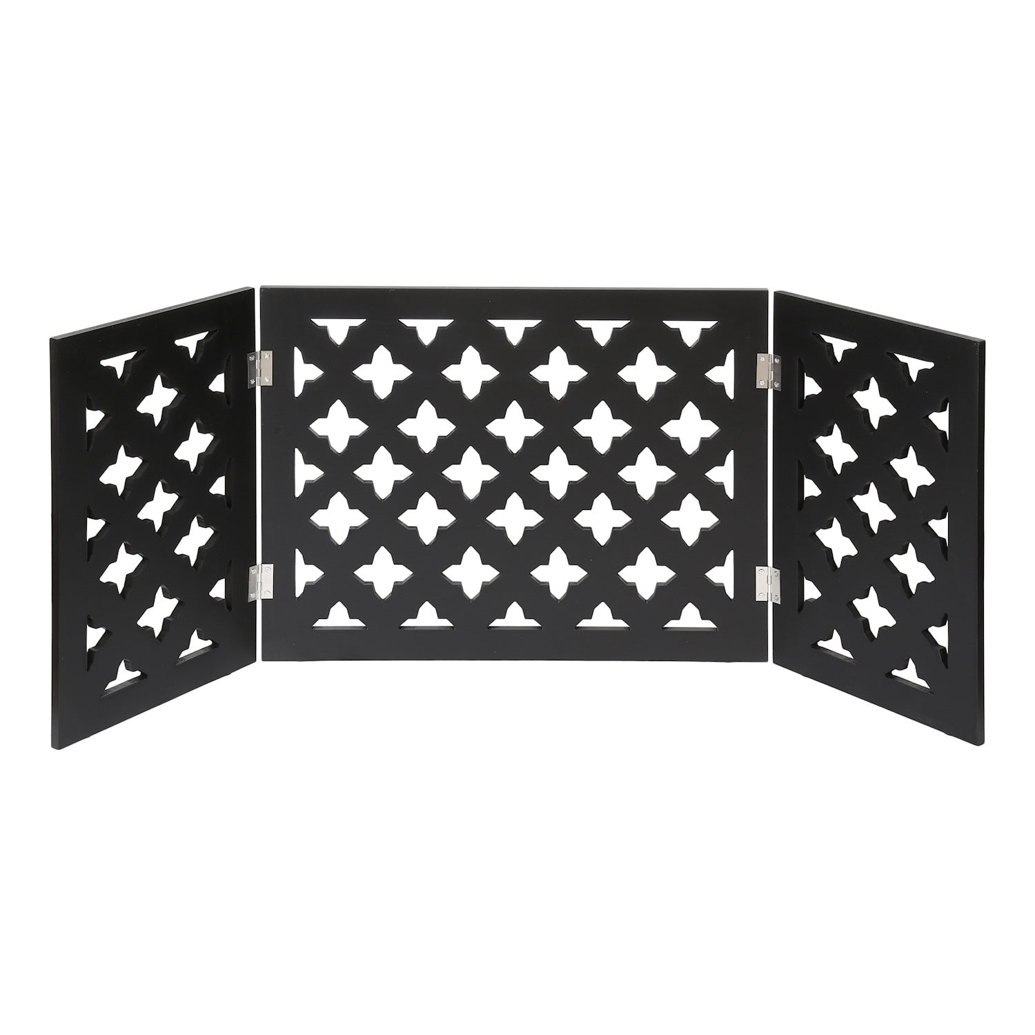 Etna Freestanding Wood Pet Gate Tri Fold Panel Dog Fence for Doorways