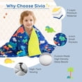 thumbnail image 3 of Sivio 3 lbs Kids Weighted Blanket, Super Soft Crystal Velvet & Minky Dots, Blue Dinosaur Breathable Reversible Heavy Throw Blanket, 36 x 48 inches, 3 of 13