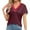 Red, variant on Zpanxa Women's Oversized V-Neck Top Short Sleeve Relaxed Fit Blouse Striped and Color Block Casual Summer Tee Comfortable T-Shirt