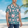 thumbnail image 2 of Lsque Funny Pig Faces pattern Hawaiian Shirt for Men, Unisex Summer Beach Casual Short Sleeve Button Down Shirts-X-Large, 2 of 9