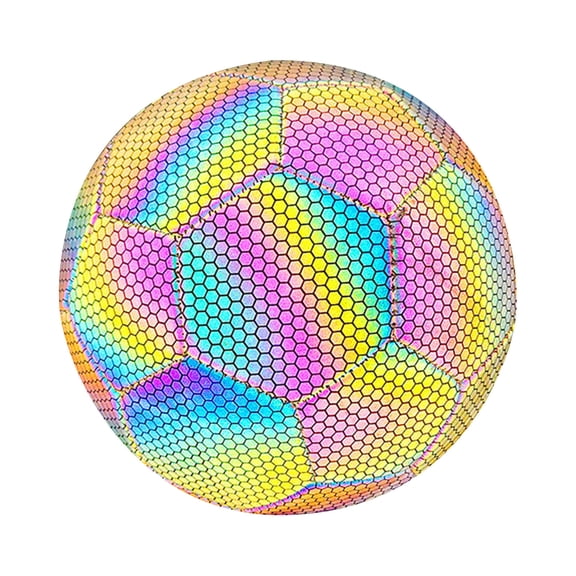 Reflective Football Glowing Football PU Night Glowing Fluorescent Football Primary School Student Training Competition No.5 Adult Football