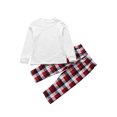 thumbnail image 3 of Mialoley Christmas Family Pajamas Set, Reindeer Pattern Tops+Long Elastic Pants, 3 of 7
