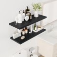 thumbnail image 2 of 36" Floating Shelves for Wall, 12" Deep Slim Black Floating Shelves, Wall-Mounted Shelves for Bedroom, Living Room, Kitchen, Bathroom - Set of 2, 2 of 14