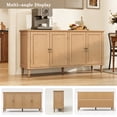 thumbnail image 5 of HLR 58'' Large Sideboard Buffet Cabinet with Storage, 4 Doors Modern Credenza Table for Living Room, Walnut Wood, 5 of 9
