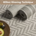thumbnail image 4 of SIXHOME Outdoor Rugs 8'x10', Farmhouse Bordered Patio Rug, Indoor Outdoor Polypropylene Weave Textured Carpet for Porch, Balcony, RV, Garden, Neutral Gray, 4 of 8