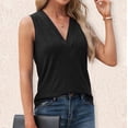 thumbnail image 2 of Women Tank Tops Casual V Neck Sleeveless Summer Going Out Tunic Tees Loose Trendy Shirts 2025 (S, Black), 2 of 9
