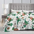 thumbnail image 5 of Dinosaur Blanket Gifts for Women Men Kids Cute Dino Blankets Soft Fuzzy Flannel Plush Throw for Couch Sofa Bed Home Decorative All Season 40"x50", 5 of 6