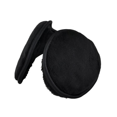 Men Women Black Plush Pad Winter Warming Ear Warmer Back