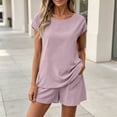 thumbnail image 5 of Women's Casual Linen Shorts Elastic Waist Pocket Shorts Two Piece Set Shorts for Women Summer Fashion, 60% Cotton 40% Linen Blend Lightweight Comfortable Loose | VerBelle,Pink L, 5 of 8
