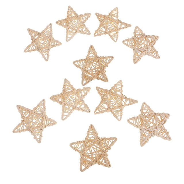 Adorno para árbol de Navidad Macarena 2x 5/6 Uds. de mimbre de ratán natural