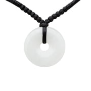 Love & Luck – Natural Heart/Donut Jade Pendant Necklace for Women – Lucky Jade Jewelry Gift for Her, Genuine Green/Purple/White Stone, Minimalist Spiritual Necklace, Real Jade Necklace for Balance