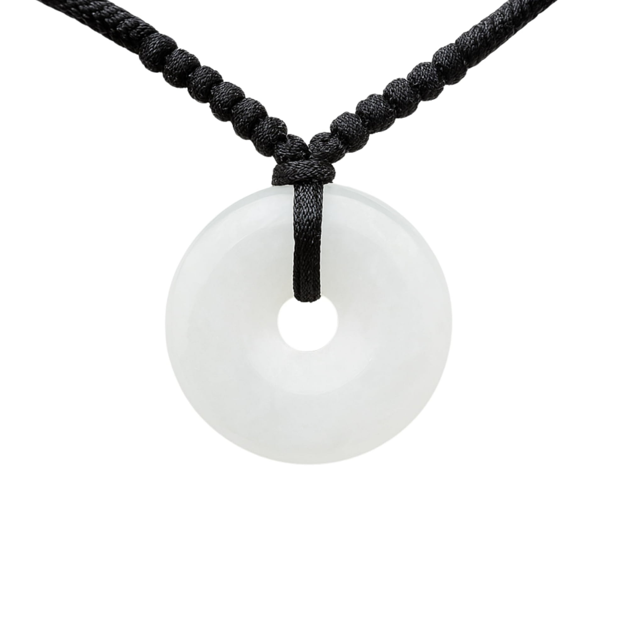Love & Luck – Natural Heart/Donut Jade Pendant Necklace for Women – Lucky Jade Jewelry Gift for Her, Genuine Green/Purple/White Stone, Minimalist Spiritual Necklace, Real Jade Necklace for Balance