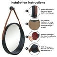 thumbnail image 5 of Americanflat 24" Black Round Mirror with Strap - Hanging Mirror for Wall - Circle Mirror for Bathroom, Bedroom, Entryway, Living Room - Large Mirror for Wall Decor, 5 of 8
