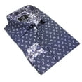thumbnail image 1 of Elie Balleh Navy Royal Floral Print Boy's Button Down Shirt, 1 of 1