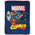 thumbnail image 2 of Marvel Comics Brand Avengers Kids Throw Blanket, Blue, Plush Microfiber, 46 x 60, 2 of 3