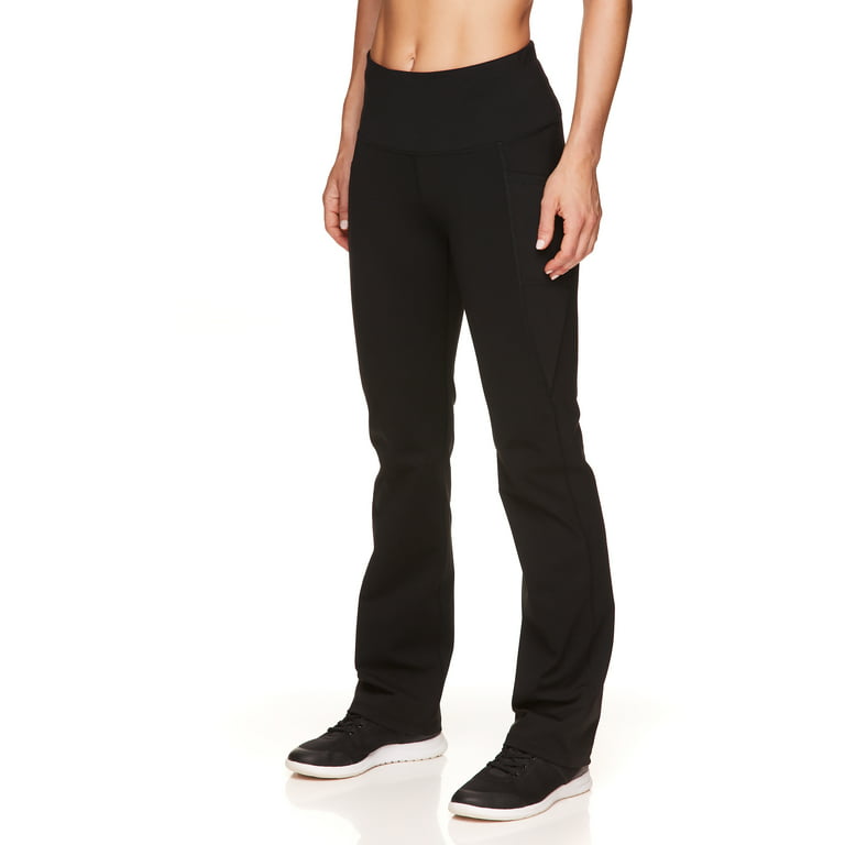 Reebok Women's Everyday High Waist Yoga Pants with Pockets and Flared Bottom Walmart.com