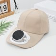 thumbnail image 2 of Ticikt Solar & USB Charging Fan Hat, Adult Mesh Cooling Baseball Cap with Fan, Adjustable Unisex Sun Visor for Hiking Fishing,Color:Khaki, 2 of 4