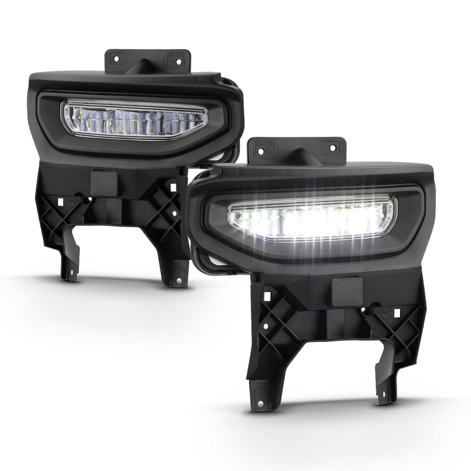 AKKON - Fits 2016 2017 2018 GMC Sierra 1500 LED Bumper Driving Fog Lamp Lights Pair Left + Right w/ Switch Relay Accessories