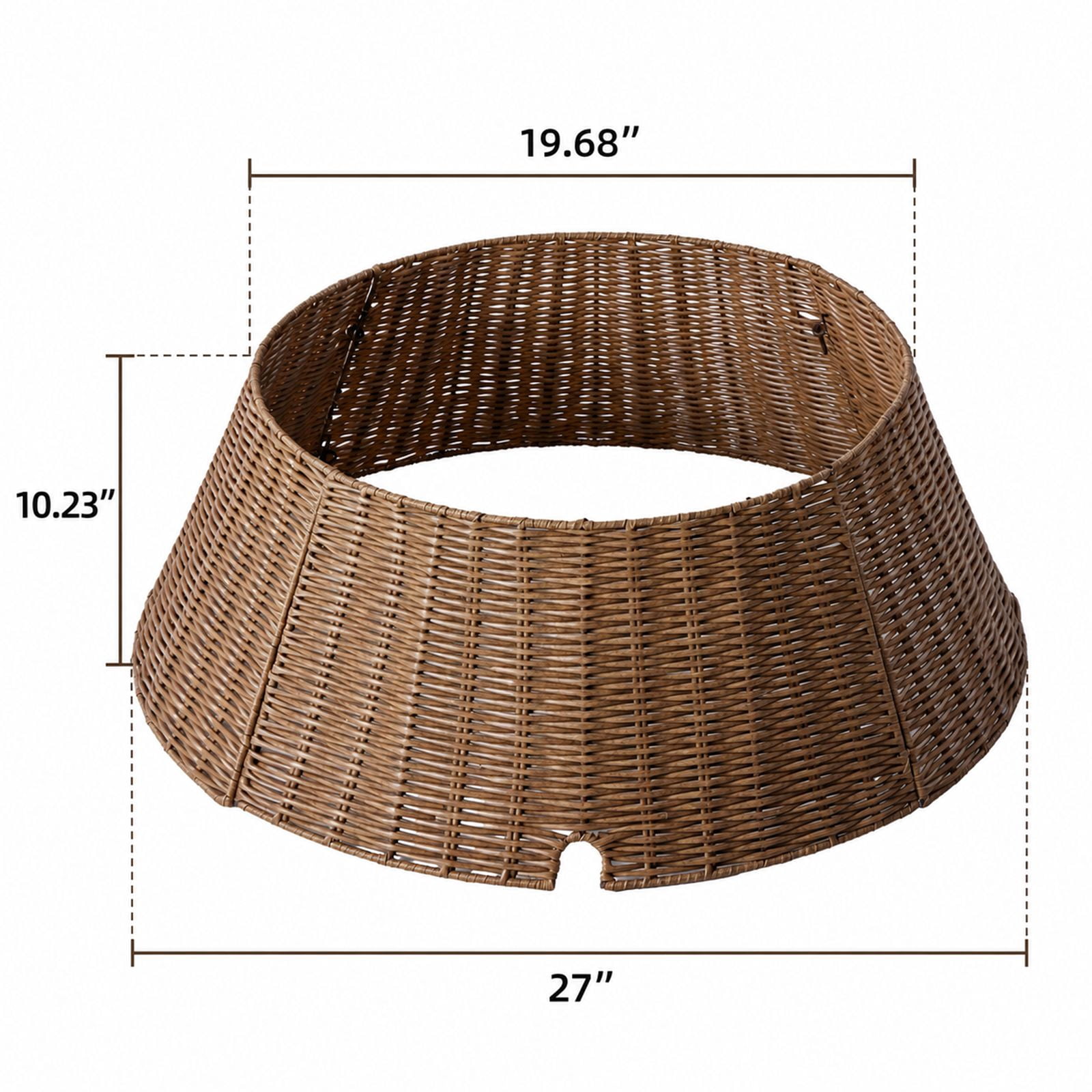 Alvantor Water Hyacinth Christmas Tree Collar, Woven Base Cover, Brown, 19.69 x 27.17 x 10.24 in
