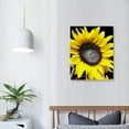 thumbnail image 3 of ONETECH  Sunflowers Canvas Wall Art Yellow Flowers Pictures Modern Florals Black and White Painting Framed for Bathroom Bedroom Kitchen Dinning Room Living Room Home Office Wall Décor, 3 of 4