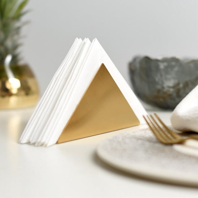 Décor de Table, Support de Serviette en Papier Triangulaire en Acier Inoxydable Valeur Exceptionnelle