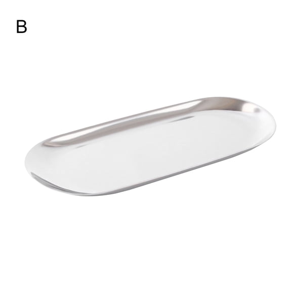 Reheyre Easy to Clean Stainless Steel Dessert Plate - Anti-Corrosive Multi-Use Household Fruit Plate for Kitchen