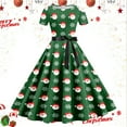 thumbnail image 1 of Vestidos Casuales Para Mujer, Vestido de Fiesta de Noche de Manga Corta Con Estampado Navideño de Los Años 50, 1 of 3