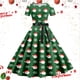 thumbnail image 1 of Vestidos Casuales Para Mujer, Vestido de Fiesta de Noche de Manga Corta Con Estampado Navideño de Los Años 50, 1 of 3