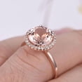 thumbnail image 4 of Huge Sale Antique Design Halo 1.25 carat Morganite and Diamond Halo Engagement Ring in 10k Rose Gold, 4 of 4