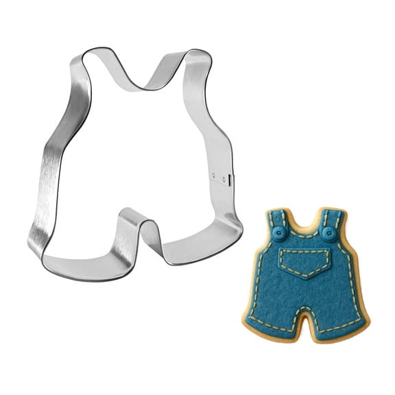Baby Overalls Cookie Cutter 4 inches K1012 - The Cookie Cutter Shop - Tin Plated Steel Cookie Cutter