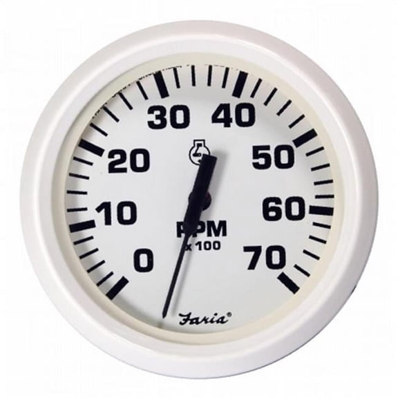 Faria Beede  Dress White 4 in. Tachometer - 7,000 Rpm