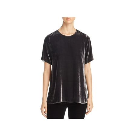 Eileen Fisher Womens Round Neck Velvet Blouse