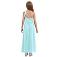 thumbnail image 2 of Manyakai Junior Bridesmaid Dresses Girl's One Shoulder Wedding Pageant Party Ball Gown Light Blue 10, 2 of 7