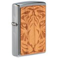 thumbnail image 1 of 2023 ZIPPO Woodchuck Cherry Tiger Design, Brushed Chrome, 1 of 1